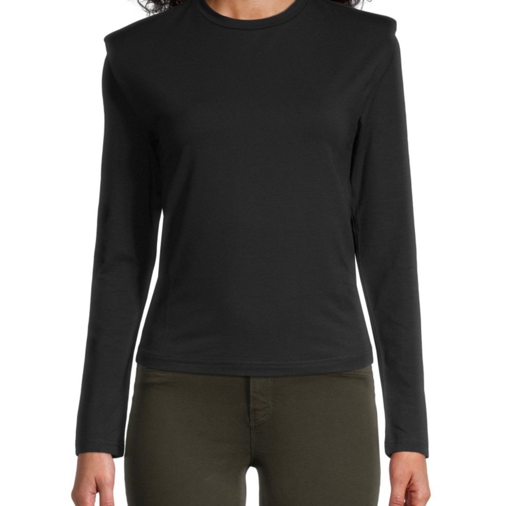 Walter Baker Long Sleeve Padded Shoulder Top NWT